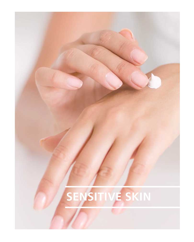 Ladies hands applying Seba Med lotion