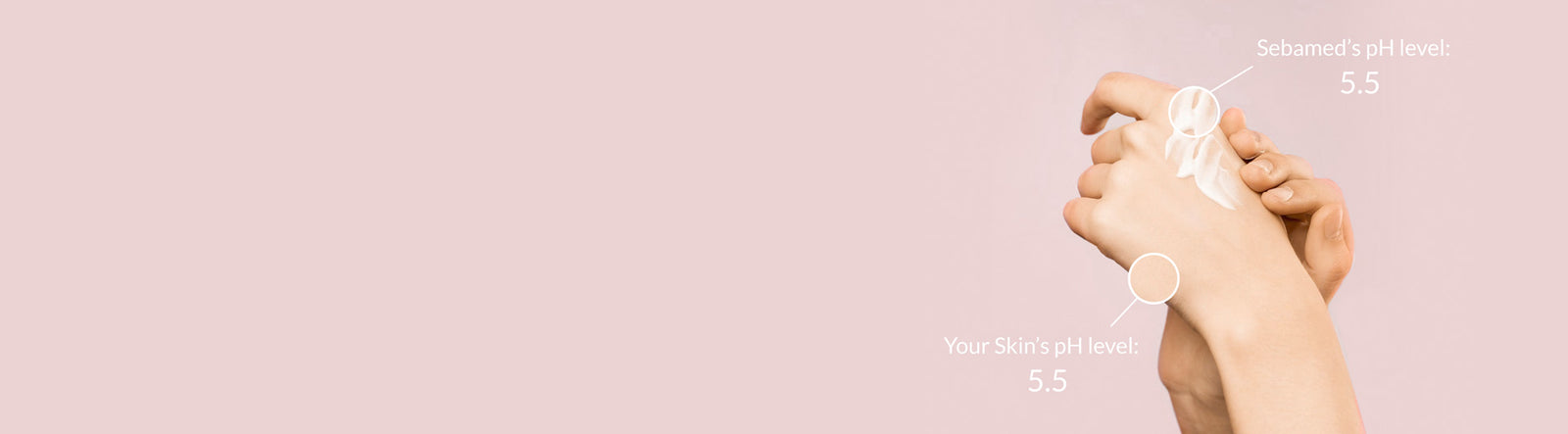 your skin protects you. sebamed helps protect your skin. sebamed's pH level is pH 5.5. Healthy skin's pH level is 5.5.