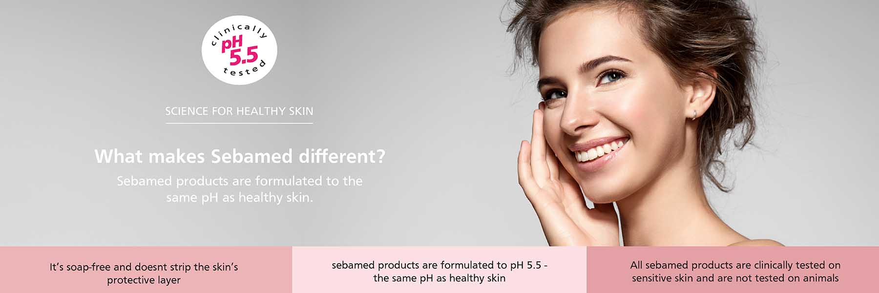Woman applying Seba Med cream to face